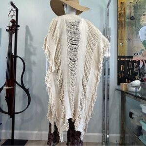 Elegant Cream Fringe Vest